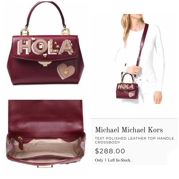 MICHAEL Michael Kors Handbags - NWT Michael Kors unique HOLA text crossbody purse